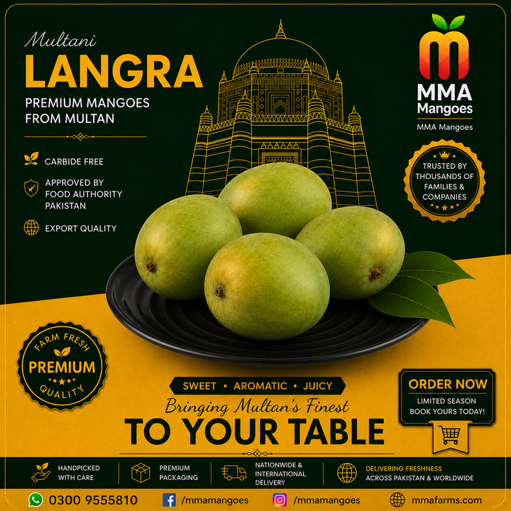 Multani Langra premium mango box from Multan